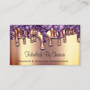 Carte De Visite Nails Salon Rose Gold Purple Drivers Confetti