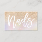 Carte De Visite Nails script or parties scintillant holographique  (Devant)