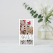 Carte De Visite Nails Script Typographie 5 Logo Collage Photo (Debout devant)