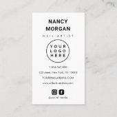 Carte De Visite Nails Script Typographie 5 Logo Collage Photo (Dos)