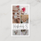 Carte De Visite Nails Script Typographie 5 Logo Collage Photo (Devant)