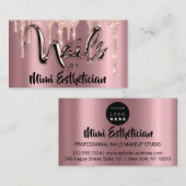 Carte De Visite Nails Studio Artist Acrylique Drives Parties scint (Devant / Derrière)