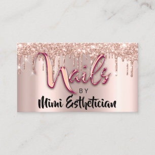 Carte De Visite Nails Studio Artist Drives Parties scintillant Ros