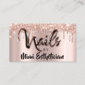 Carte De Visite Nails Studio Artist Drives Parties scintillant Ros (Devant)