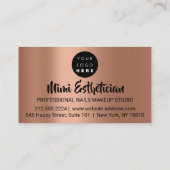 Carte De Visite Nails Studio Artist Nails Logo Script Copper Gold (Dos)
