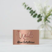 Carte De Visite Nails Studio Artist Nails Logo Script Copper Gold (Debout devant)