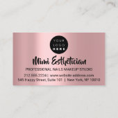 Carte De Visite Nails Studio Artist Nails Logo Script Rose (Dos)