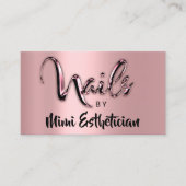 Carte De Visite Nails Studio Artist Nails Logo Script Rose (Devant)