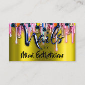 Carte De Visite Nails Studio Artist Nails Script Logo Mustard Drif (Devant)