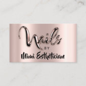 Carte De Visite Nails Studio Artist Nails Script Logo Rose Metalic (Devant)