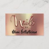 Carte De Visite Nails Studio Artist Nails Script Logo Rose Or (Devant)