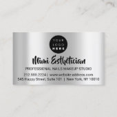 Carte De Visite Nails Studio Artist Nails Script Logo Silver Metal (Dos)