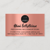 Carte De Visite Nails Studio Artist NailsScript Logo Rose Vert (Dos)