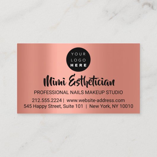 Carte De Visite Nails Studio Artist NailsScript Logo Rose Vert (Dos)