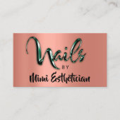 Carte De Visite Nails Studio Artist NailsScript Logo Rose Vert (Devant)