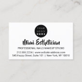 Carte De Visite Nails Studio Artist Red Nails Script White Logo (Dos)