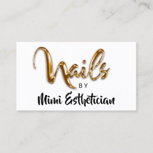 Carte De Visite Nails Studio Artiste Red Nails Script White Logo