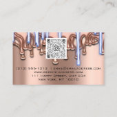 Carte De Visite Nails Studio Driver Rose QR Code Logo Wax Body Blu (Dos)