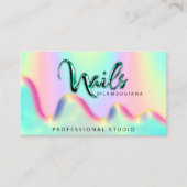 Carte De Visite Nails Studio Logo Holographe QR Code Abstarted (Devant)