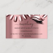 Carte De Visite Nails Studio maquillage Artiste Eyelash Rose Blush (Dos)