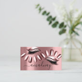 Carte De Visite Nails Studio maquillage Artiste Eyelash Rose Blush (Debout devant)