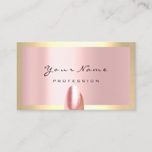 Carte De Visite Nails Stylist Manicure Rose encadré Blush