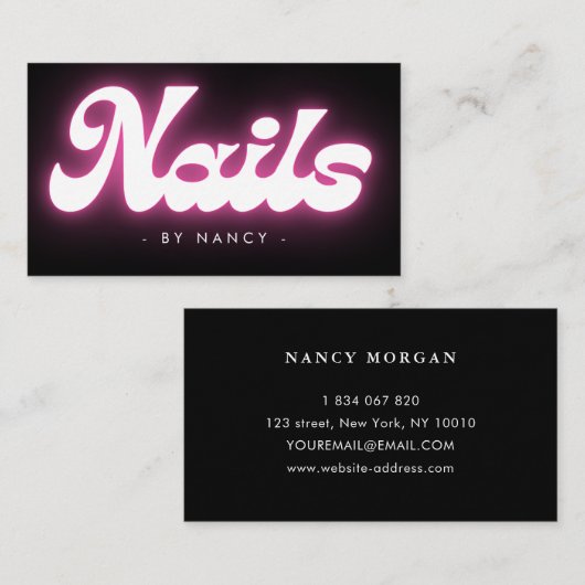 Carte De Visite Nails super Neon rose (Devant / Derrière)