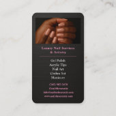 Carte De Visite Nails Technician QR Code Metallic Black Pink (Dos)
