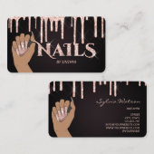 Carte De Visite Nails technicien ongle art glam tendance moderne (Devant / Derrière)