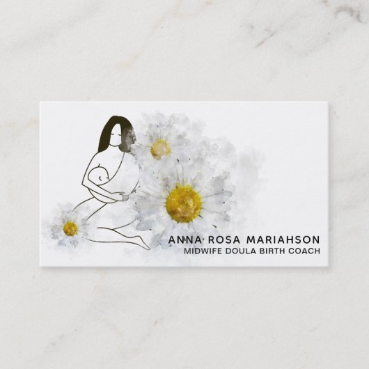 Carte De Visite *~* Naissance de la sage-femme Doula Grossesse Flo (Devant)