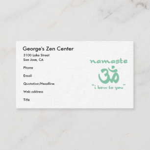 Carte De Visite Namaste - Je vous salue