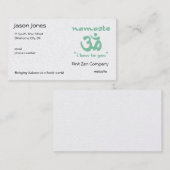 Carte De Visite Namaste - Je vous salue (en vert) (Devant / Derrière)