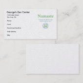 Carte De Visite Namaste signification avec Om Symbole (Devant / Derrière)
