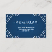 Carte De Visite Namaste Yoga Instructeur Marine Bleu Simple (Dos)