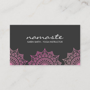 Carte De Visite Namaste Yoga motif tribal avec position du lotus