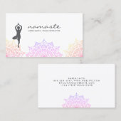 Carte De Visite Namaste Yoga Pose Motif tribal (Devant / Derrière)
