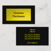 Carte De Visite Nameplate jaune (Devant / Derrière)