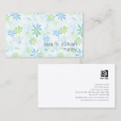 Carte De Visite Nanny Babysitter Garde d'enfants Modèle floral sim (Devant / Derrière)