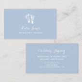 Carte De Visite Nanny Certifiée Simple Nouveau-né Empreintes bébé (Devant / Derrière)