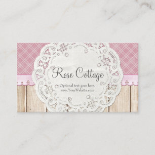 Carte De Visite Napperon chic de cottage minable sur le bois