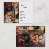 CARTE DE VISITE NATIVITÉ AVEC ANGELS _ MAGIE DU MONOGRAMME DE NOËL (Devant / Derrière)