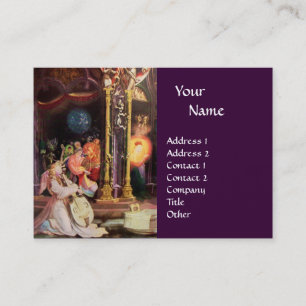 CARTE DE VISITE NATIVITÉ AVEC LES ANGES _ MAGIE DE NOËL MONOGRAMME