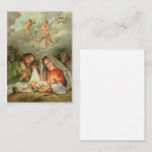 Carte De Visite Nativité religieuse Noël Jésus Marie Joseph (Devant / Derrière)