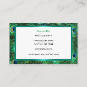 Carte De Visite Natural & Beautiful Shiny Peacock plumes de queue. (Dos)