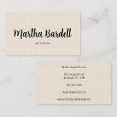 Carte De Visite Natural Linen Texture (Devant / Derrière)