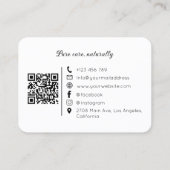 Carte De Visite Natural Organic Soap QR Code  (Dos)