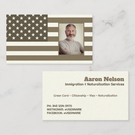 Carte De Visite Naturalisation Immigration (Devant / Derrière)
