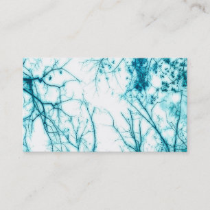 Carte De Visite nature art élégant branches d'arbre bleu