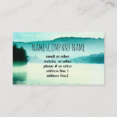 Carte De Visite nature art tranquillité bleu et turquoise foggy la (Dos)