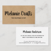 Carte De Visite Nature | Arts et métiers d'art (Devant / Derrière)